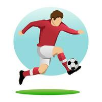 Vector Illustration in Simple Flat Design Style of a Football Player