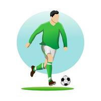 Vector Illustration in Simple Flat Design Style of a Football Player