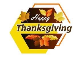 Happy Thanksgiving Day Vector Illustration With Autumn Leaves and White Background