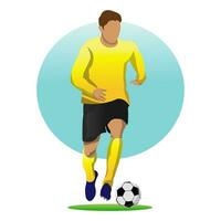 Vector Illustration in Simple Flat Design Style of a Football Player