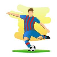 Vector Illustration in Simple Flat Design Style of a Football Player