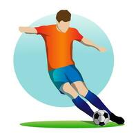 Vector Illustration in Simple Flat Design Style of a Football Player