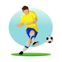 Vector Illustration in Simple Flat Design Style of a Football Player