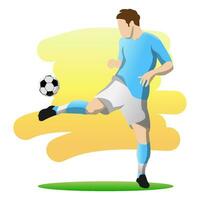 Vector Illustration in Simple Flat Design Style of a Football Player