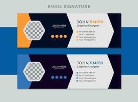 Template business design email signature data step element flat layout banner vector