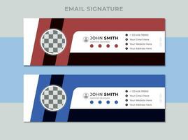 creative concept email signature template design or email footer and personal media cover vector