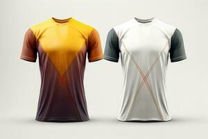 Mockup sports football team uniforms multicolors shirt, Generative AI illustration photo