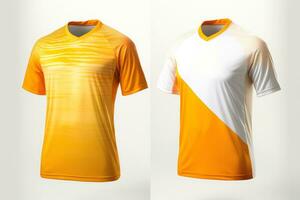 Mockup sports football team uniforms multicolors shirt, Generative AI illustration photo