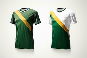 Bosquejo Deportes fútbol americano equipo uniformes multicolores camisa, generativo ai ilustración foto