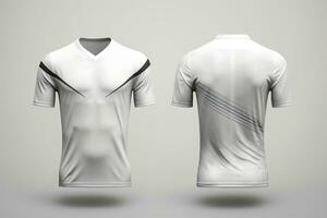 Mockup sports football team uniforms white shirt, Generative AI illustration photo