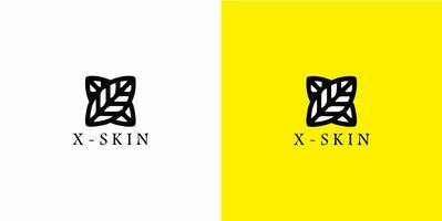 X piel logo diseño vector