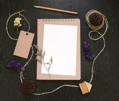 Craft and stationery mockup for creative work design photo