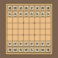 The Illustration of Shogi Game vector