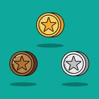 The Illustration of Coin Game Item with Star vector