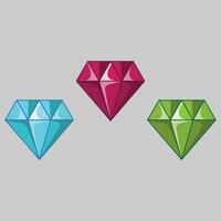 The Illustration of Diamond Game Item Pack vector