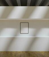 simple minimalist frame mockup poster in the art gallery museum photo