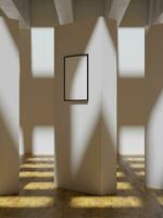 minimalista marco Bosquejo póster colgando en el blanco pared museo Arte galería foto