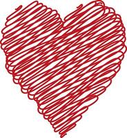 Heart drawn, painted, brush hand different heart shapes scribble doodle vector