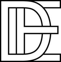 logo firmar Delaware ed icono, firmar entrelazado, letras re mi vector