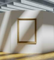 simple frame mockup poster in the art gallery photo