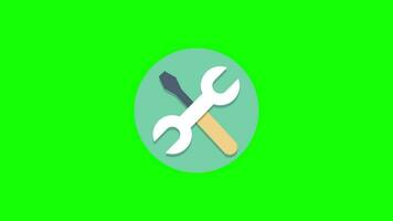 a green background with a wrench and a wrench video