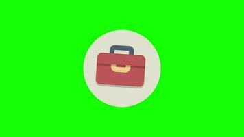 a briefcase icon on a green background video