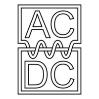 icono mudado C.A a corriente continua, poder suministro transformador logo AC/DC vector