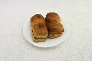 pav in white plate and white background photo