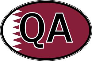 Qatar flag sticker, car acronym QA QAT domain country vector