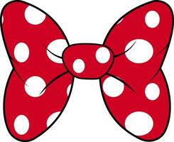 perfect bow of red fabric white dots pattern vector