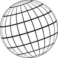 Globe 3D model Earth planet, model celestial sphere coordinate grid vector