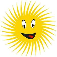 Happy sun play ape  shows tongue mouth,  concept happy summer vector