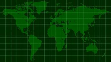 World map earth, dark green radar screen matrix style vector