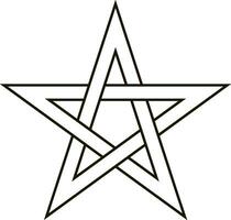 Pentagram five end star weave sides, sector symbol dark forces vector