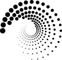 decreciente punto círculo, forma espiral caracol logo, espiral gotas circulo vector