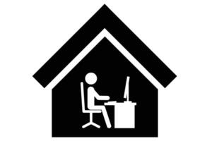 Work from home icon on white background vector