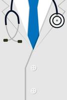 Doctor in lab coat with stethoscope flat illustration vector