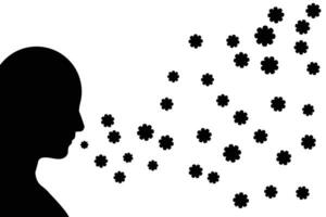 virus spreading from a person sneezing vector