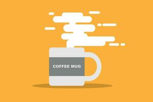 coffee mug illustration flat design vector