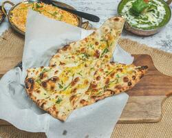 plate of naan bread photo