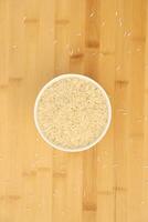 Basmati rice Aromatic, long grain rice used in Indian cuisine. photo