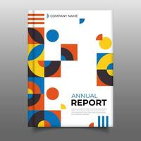 Annual report modern cover book geometric design vector