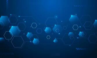 Blue hexagon digital technology background vector