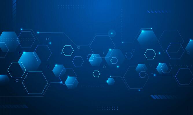 Blue hexagon digital technology background