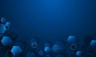 Blue hexagon digital technology background vector