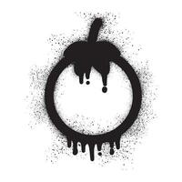 Tomato icon graffiti with black spray paint vector