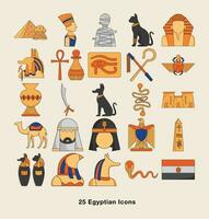 Ancient Egypt Culture Icons Set vector