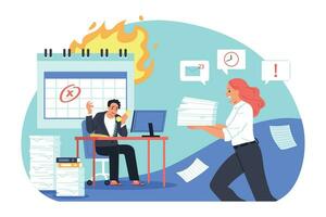Burning Project Deadline Composition vector