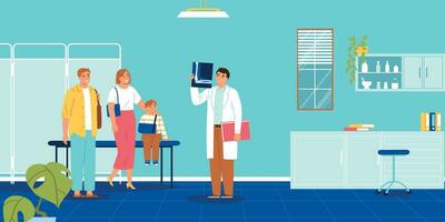 Family Doctor Checkup Composition vector