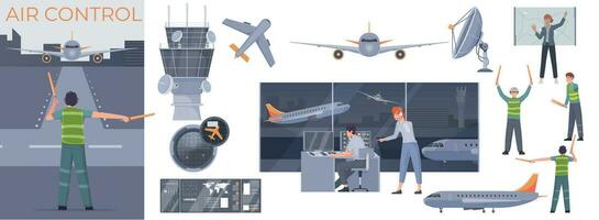 aire tráfico controlar conjunto vector